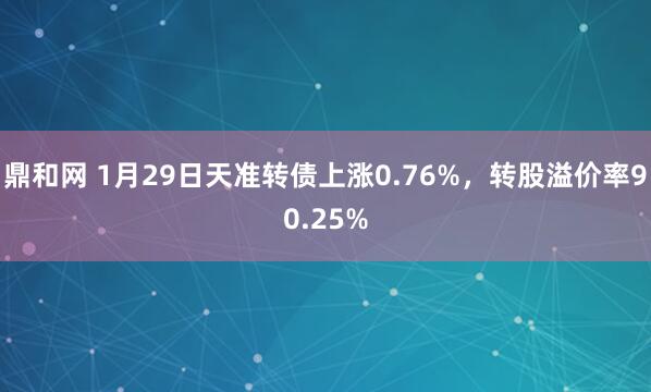 鼎和网 1月29日天准转债上涨0.76%，转股溢价率90.25%